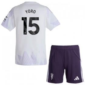 Günstige Fußballtrikots Manchester United Yoro 15 Kinder Auswärtstrikot 2025-26 Kurzarm